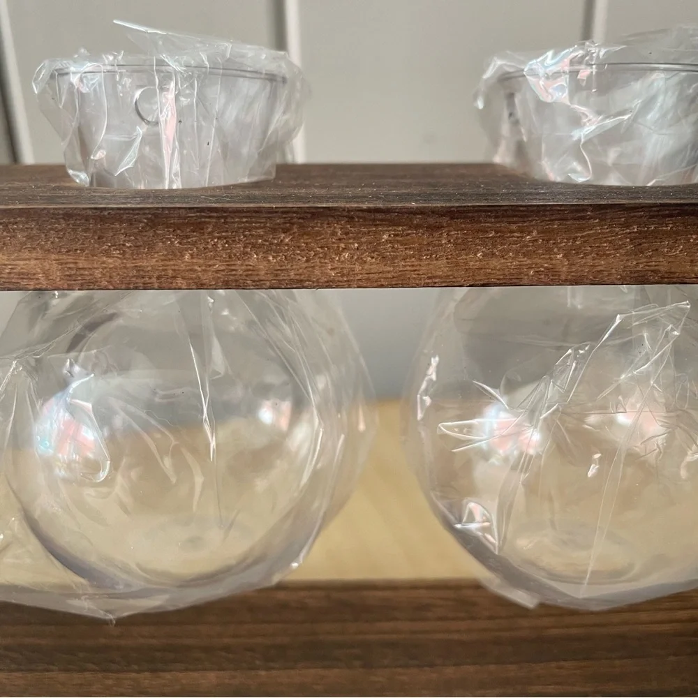 $10 SALE Floating Glass Vase Wooden Frame Home Decor Floral Accent Farmhouse